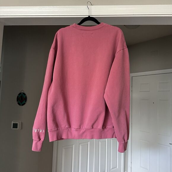 Austin Crewneck Rich Mom Gear Sweatshirt SZ L Pink Orange Pullover Sweater - Picture 2 of 7